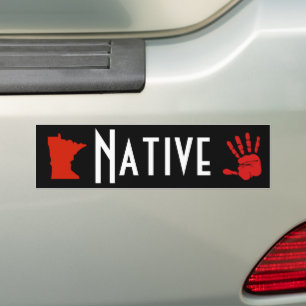 Adesivo Para Carro Minnesota MMIW Red Hand Native American Black 