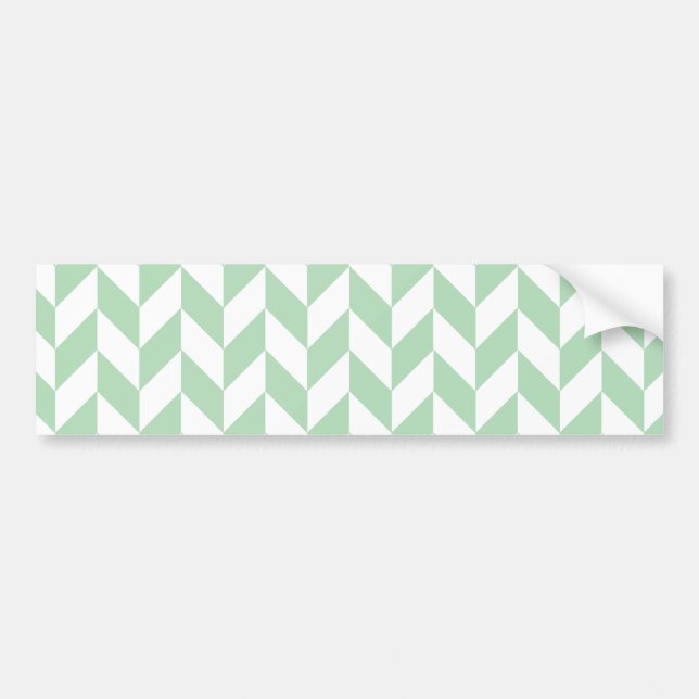Adesivo Para Carro Mint Green Herringbone Pattern (Frente)