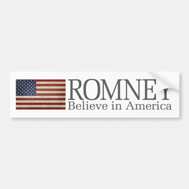 Adesivo Para Carro Mitt Romney - Acredite na América (Frente)