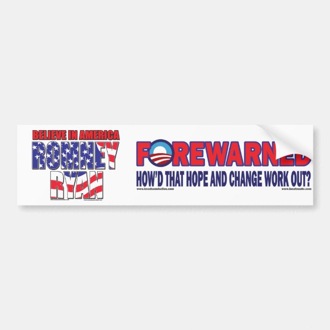 Adesivo Para Carro Mitt Romney e Paul Ryan (Frente)