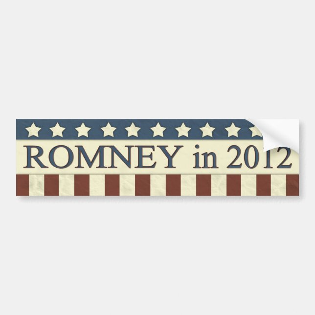 Adesivo Para Carro Mitt Romney em 2012 (Frente)