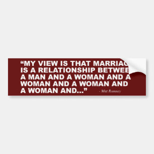 Adesivo Para Carro Mitt Romney no casamento gay