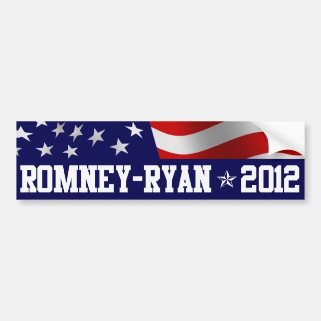 Adesivo Para Carro Mitt Romney Paul Ryan em 2012 (Frente)