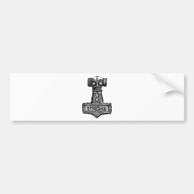 Adesivo Para Carro Mjolnir: O martelo do Thor (Frente)