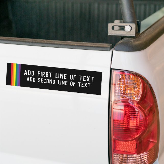 Adesivo Para Carro Modelo de texto personalizado de 2 linhas Rainbow  (No caminhão)