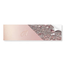 Monograma Elegante em Dourado Rosa