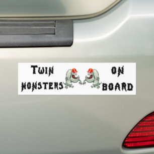 Adesivo Para Carro Monstros Gêmeos No Conselho - Dois Monstros Batem
