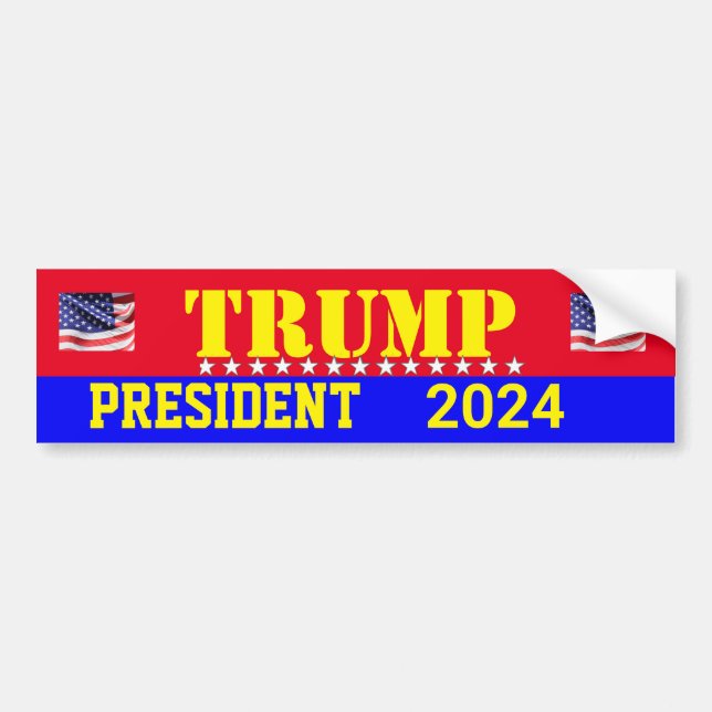 ADESIVO PARA CARRO MONTADOR DE BUMPER TRUMP 2024 (Frente)