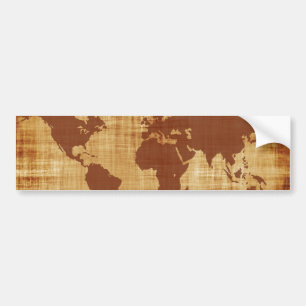 Adesivo Para Carro Montagem antigo do mapa do mundo do vintage