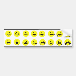 Adesivo Para Carro Moodstaches enfrenta o autocolante no vidro