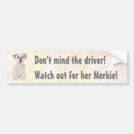 Adesivo Para Carro Morkie Funny Cuidado Com O Bumper Sticker