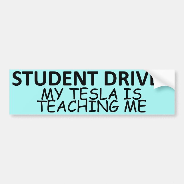 Adesivo Para Carro MOTORISTA APRENDIZ (Meu Tesla Está Me Ensinando) (Frente)