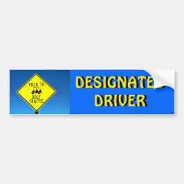Adesivo Para Carro Motorista Designado Ceda ao Tráfego - Carrinho de