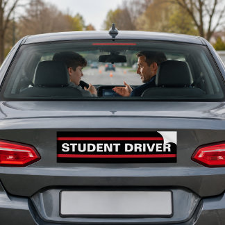 Adesivo Para Carro Motorista Estudante Novo Instrutor de Condução Avi