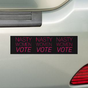 Adesivo Para Carro "Mulher desagradável vota" rosa-quente, carro pre
