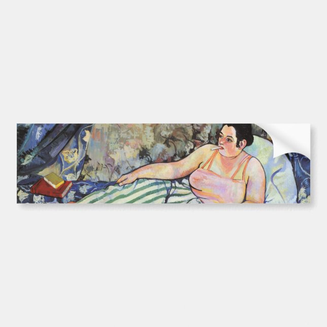 Adesivo Para Carro Mulher no quarto azul (por Suzanne Valadon) (Frente)