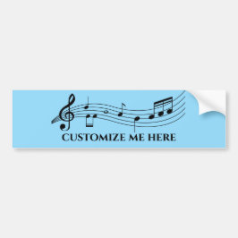 Adesivo Para Carro Música Personalizada de Banda de Notas Musicais ou