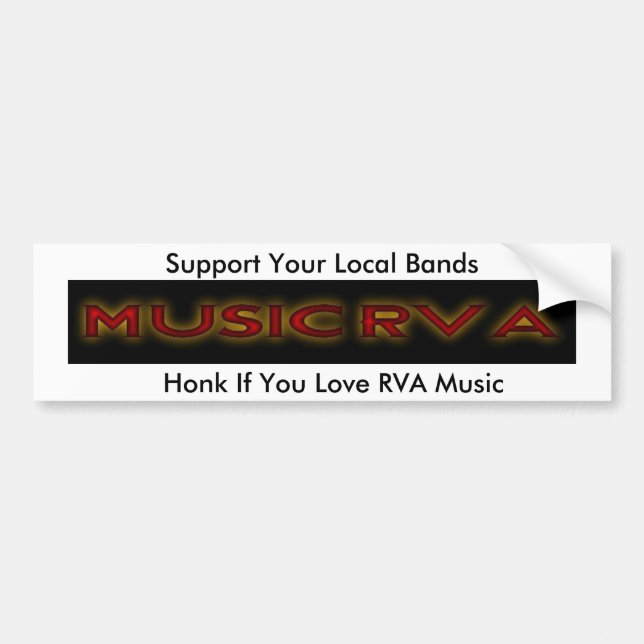 Adesivo Para Carro MusicRVA, Honk Se Você Ama Música RVA, Suporte Y.. (Frente)