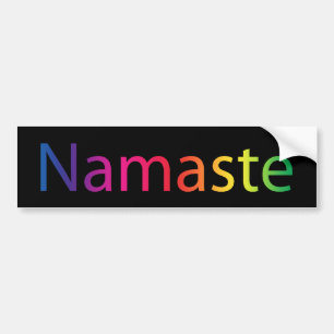 Adesivo Para Carro Namaste Rainbow Inspiration Quote Preto