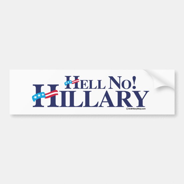 Adesivo Para Carro Não Hillary - - Anti-Hillary - .png (Frente)