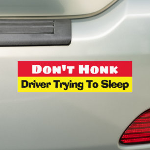 Adesivo Para Carro Não Honk Motorista Tentando Dormir Engraçado