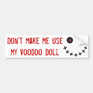 Adesivo Para Carro Não me faça a boneca usemy do Voodoo