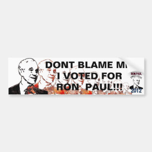 ADESIVO PARA CARRO NÃO ME RESPONSABILIZE, MIM VOTOU PARA RON PAUL!!!