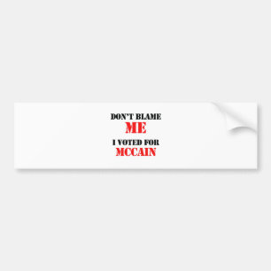 Adesivo Para Carro Não me responsabilize que eu votei para Mccain
