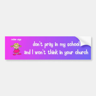 Adesivo Para Carro não pray em minha escola