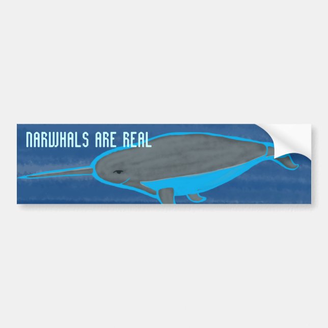 Adesivo Para Carro Narhwhals é real (Frente)