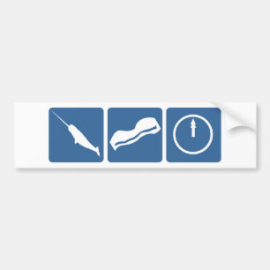 Adesivo Para Carro Narwhal - bacon - meia-noite