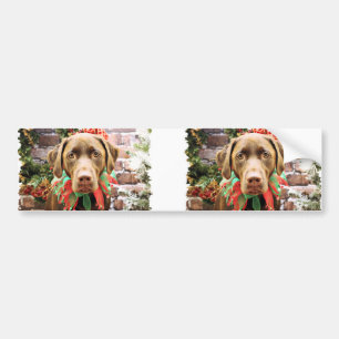 Adesivo Para Carro Natal - chocolate Labrador - Hershey