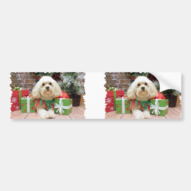 Adesivo Para Carro Natal - Havanese - pedreiro (Frente)