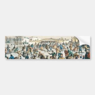 Adesivo Para Carro Natal Vitoriano Central Park Currier & Ives