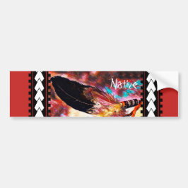 Adesivo Para Carro Native American Eagle Feather Colorida Red Auto