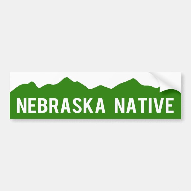 Adesivo Para Carro Nativo de Nebraska - etiqueta das montanhas de (Frente)