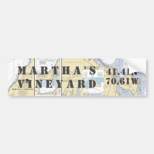 Adesivo Para Carro Navegação da longitude da latitude do Martha's