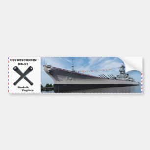Adesivo Para Carro navio de guerra USS Wisconsin BB- 64