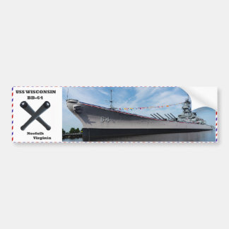 Adesivo Para Carro navio de guerra USS Wisconsin BB- 64