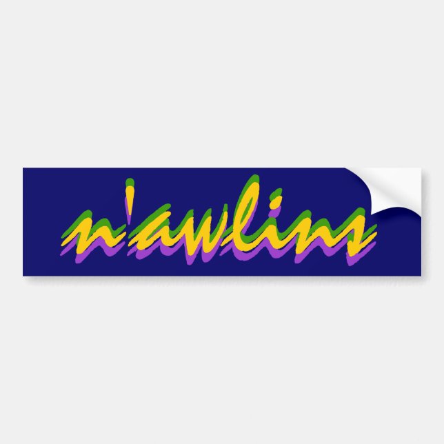 Adesivo Para Carro N'awlins visuais de NOLA Nova Orleães do (Frente)