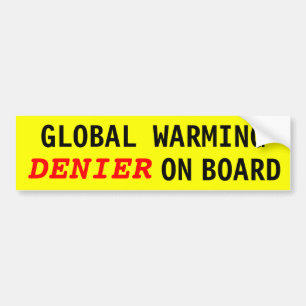 Adesivo Para Carro NEGADOR do aquecimento global a bordo