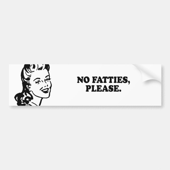 Adesivo Para Carro NENHUM de FATTIES t-shirt POR FAVOR (Frente)
