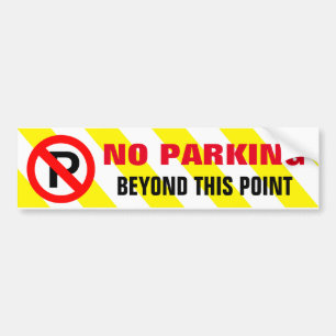 Adesivo Para Carro Nenhum estacionamento além deste sinal de aviso d