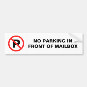 Adesivo Para Carro Nenhum estacionamento na frente da caixa postal