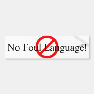Adesivo Para Carro Nenhum linguagem obscena com etiqueta da imagem