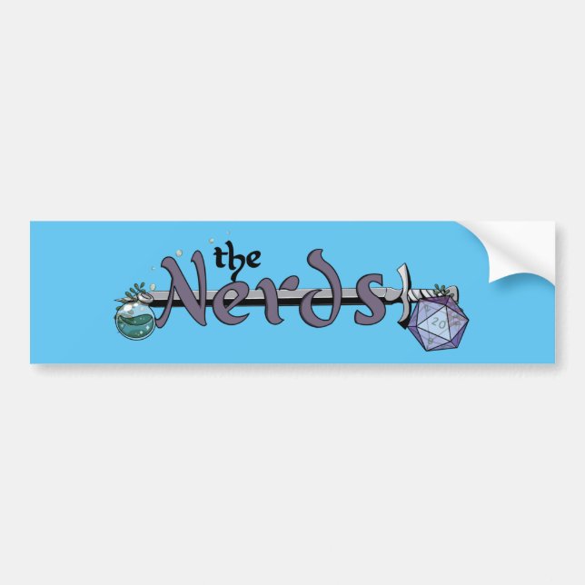 Adesivo Para Carro Nerd D20 Bumper Sticker (Frente)