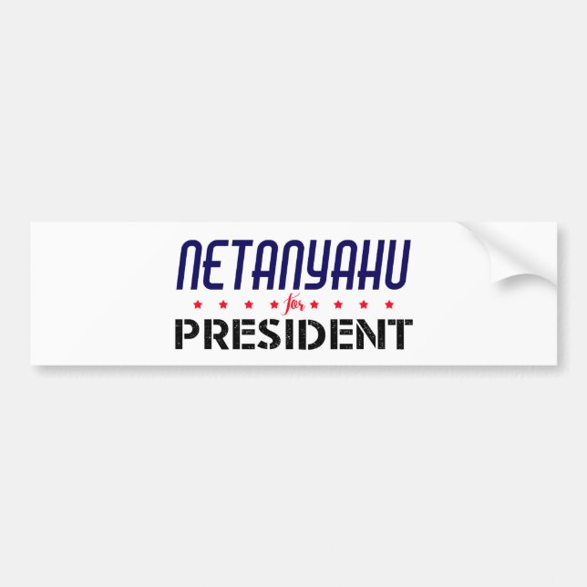 Adesivo Para Carro Netanyahu para o presidente (Frente)