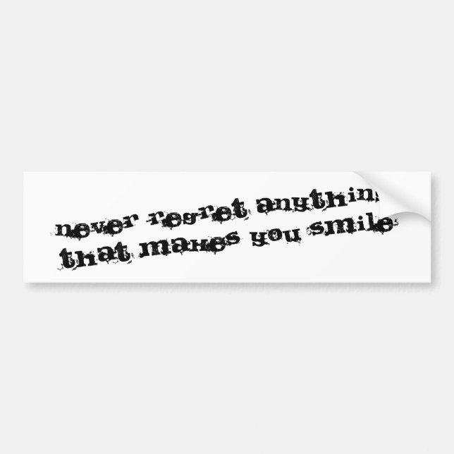 Adesivo Para Carro Never regret anything (Frente)