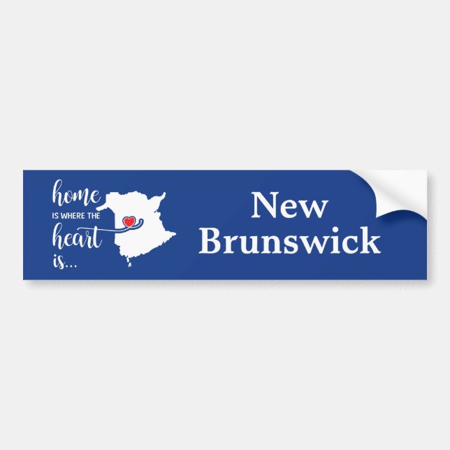 Adesivo Para Carro New Brunswick Home é onde está o coração (Frente)