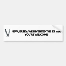 Adesivo Para Carro New Jersey: Nós inventamos o zíper.